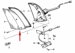 76-82 BMW Euro E23 728 728i 728iS 730 732i 733i 735i 745i Left Turn Signal Lens