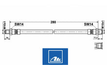 Load image into Gallery viewer, 2 X 1973-95 Mercedes OEM Ate Left Right Rear Brake Flex Hose 126 428 03 35 Ate
