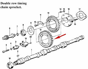 66-78 BMW M30 2.5 2.8 3.0 3.2 6 Cyl 5 6 7 Bavaria Double Row Camshaft Chain Gear