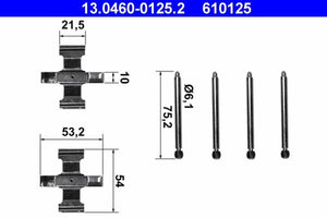 1971-82 BMW 2800 3.0 CS CSi 630CSi 633 CSi Rear Caliper Pad Pin Spring Kit Ate