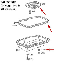 Load image into Gallery viewer, 1984-96 Mercedes 190 E D C220 260 280 300 A/T Automatic Transmission Filter Kit
