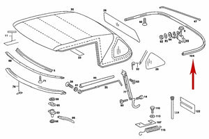 1972-89 Mercedes 350SL 380SL 450SL 560SL Convertible Folding Top Lid Seal OE MB