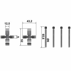 1969-81 BMW E3 E9 E12 Rear Brake Pad Slide Pin Return Spring Kit TRW 1 113 665