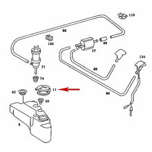 Load image into Gallery viewer, 1977-11 Mercedes Windshield Washer Tank Plastic Cap Lid &amp; Seal 202 860 93 69
