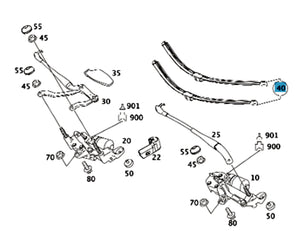 2000-14 Mercedes CL & S 27" Wiper Blade Set OEM Bosch Aero Twin 3 397 118 946