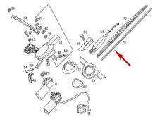 Load image into Gallery viewer, 1986-03 Mercedes C E SL 612mm  24.5&quot; OEM Wiper Blade Rubber Refill 000 824 36 27
