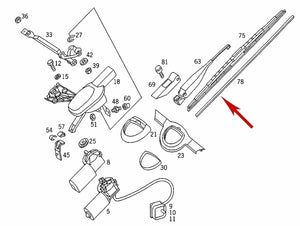 1986-03 Mercedes C E SL 612mm  24.5" OEM Wiper Blade Rubber Refill 000 824 36 27