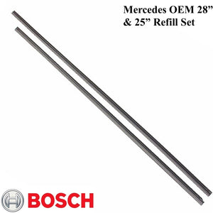 1992-99 Mercedes W140 S Class 25" & 28" Wiper Blade Rubber Refill Set OEM Bosch