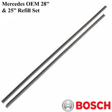 Load image into Gallery viewer, 1992-99 Mercedes W140 S Class 25&quot; &amp; 28&quot; Wiper Blade Rubber Refill Set OEM Bosch
