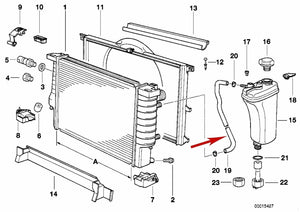 1996-03 BMW 525i 528i 530i 540i 740 i L Expansion Tank to Radiator Breather Hose
