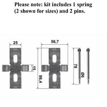 Load image into Gallery viewer, 80-85 Mercedes 280SE 300SD 450 SL 500 SEL Front Brake Ate Caliper Spring Pin Kit
