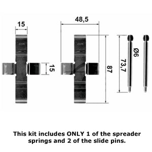 Front Ate Caliper Slide Pin Spreader Spring Slide Paste Kit 1980-85 Mercedes