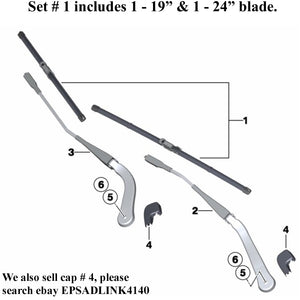 2006-09 BMW 325 328 330 335 M3 Windshield Wiper Blade Set 1 ea. 19" & 24" Bosch