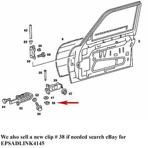 1965-03 Mercedes Door Check / Opening Brake 6mm Pin to Body Locking Clip C Clip