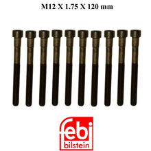 Load image into Gallery viewer, 10 X 1984-93 Mercedes 190E 2.3 Cylinder Head Bolt 12 X 120 mm 12 Point XZN Febi
