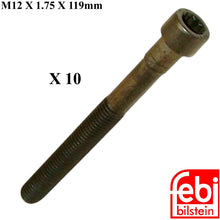 Load image into Gallery viewer, 10 X 1984-93 Mercedes 190E 2.3 Cylinder Head Bolt 12 X 120 mm 12 Point XZN Febi
