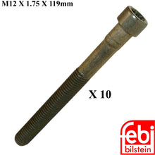 Load image into Gallery viewer, 10 X 1984-93 Mercedes 190E 2.3 Cylinder Head Bolt 12 X 120 mm 12 Point XZN Febi
