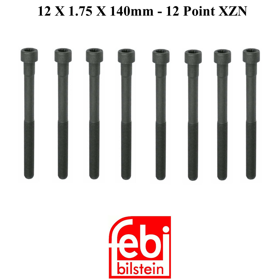 8 X 1978-85 Mercedes 300 CD D SD TD Cylinder Head Bolt 12 X 140 mm 12 Point XZN