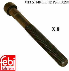 8 X 1978-85 Mercedes 300 CD D SD TD Cylinder Head Bolt 12 X 140 mm 12 Point XZN