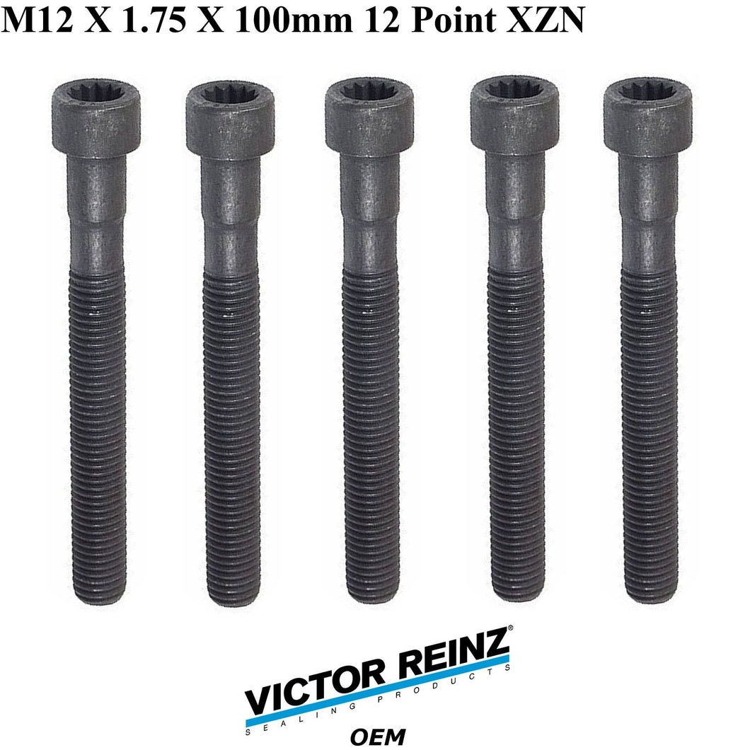 5 X 1978-85 Mercedes 300 CD D SD TD Cylinder Head Bolt 12 X 100 mm 12 Point XZN