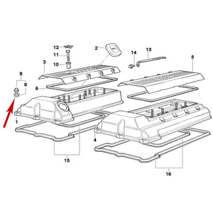 22 X 1993-98 BMW 530i 540i 740i 740iL 840Ci 23mm Valve Cover Mount Rubber Seal