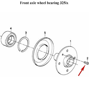 2 1977-24 BMW 8 X 12 Front Rear Brake Disc Mounting Screw 1 123 072 GENUINE BMW