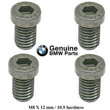 Load image into Gallery viewer, 4 X 77-24 BMW 8 X 12 Front Rear Brake Disc Mounting Screw 1 123 072 GENUINE BMW
