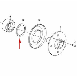 1986-16 3 4 5 M Z Front Rear Wheel Bearing Retaining Snap Ring 33 41 1 138 648