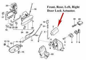 1995-03 BMW 525 528 530 540 740 750 M5 Front Rear Door Lock Actuator 8 352 165