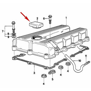 1991-03 BMW 3 5 7 8 M Engine Oil Filler Cap with Oil Can OEM Reutter 1 743 294