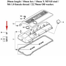 Load image into Gallery viewer, 1991-06 BMW 3 5 M X Z Valve Cover Cap Nut with Seal &amp; Washer 6mm 11 12 1 738 608
