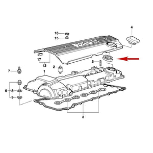 1993-06 BMW 3 5 M X Z Valve Cover to Coil Cover Oil Filler Seal Gasket 7 526 447