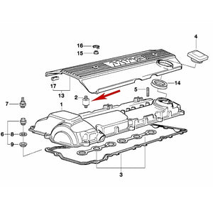 2 X 1991-06 BMW 3 5 M X Z Engine Cover Rubber Mount on Valve Cover 1 730 356