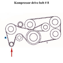 Load image into Gallery viewer, 2002 Mercedes C230 2001-04 SLK230 Kompressor Drive Belt 6K X 1355 011 997 54 92
