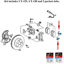 Load image into Gallery viewer, 2006-12 Mercedes 230 280 300 350 550 Front Brake Pad Sliding Pin Spring &amp; Lube
