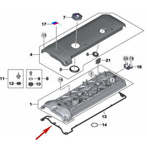 2001-08 BMW M3 Z3 M Z4 M S54 Motor Valve Cover Gasket Victor Reinz 7 832 034