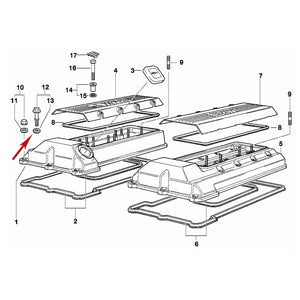 6 X 1991-03 BMW 540i 740i 740iL M5 X5 Z8 Valve Cover Bolt Rubber Seal 1 721 879