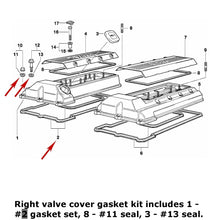 Load image into Gallery viewer, 1999-03 BMW 540i 740i 740iL X5 Z8 Right Valve Cover Gasket Set 11 12 0 034 104
