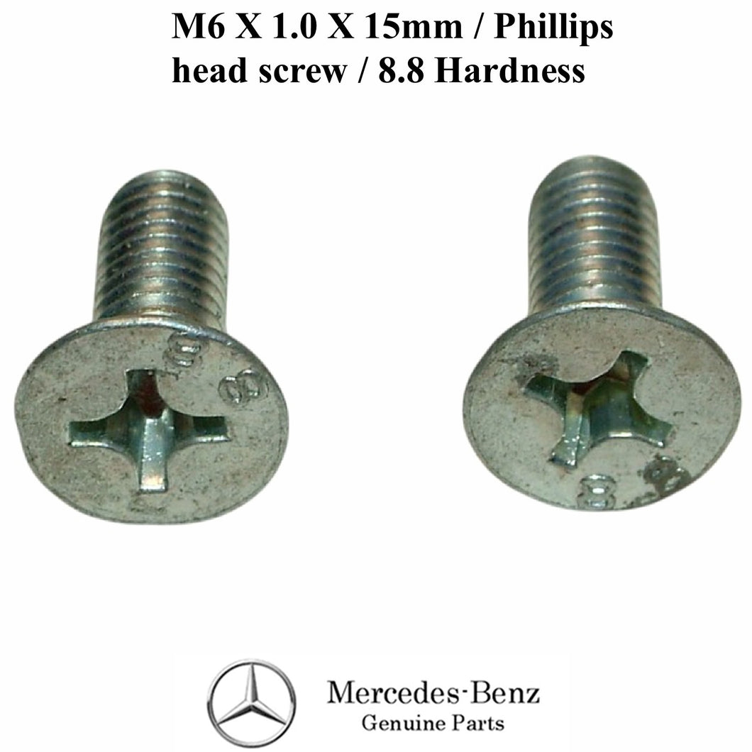 2 X 1959-86 Mercedes Door Locking Eye Trunk Latch M6 X1.0mm Tapered Screw OE MB