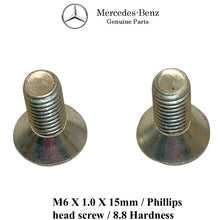 Load image into Gallery viewer, 2 X 1959-86 Mercedes Door Locking Eye Trunk Latch M6 X1.0mm Tapered Screw OE MB
