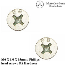 Load image into Gallery viewer, 2 X 1959-86 Mercedes Door Locking Eye Trunk Latch M6 X1.0mm Tapered Screw OE MB
