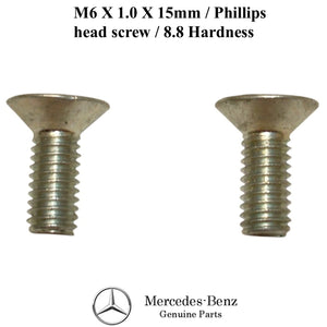 2 X 1959-86 Mercedes Door Locking Eye Trunk Latch M6 X1.0mm Tapered Screw OE MB