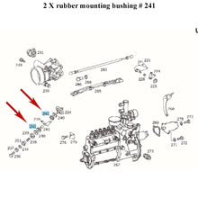 Load image into Gallery viewer, 2 1965-72 Mercedes 230 250 280 300 Throttle Damping Diaphragm Mounting Bushings

