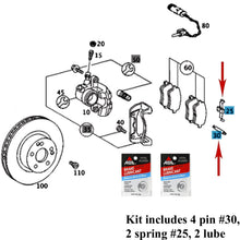 Load image into Gallery viewer, 2002-09 Mercedes C SLK AMG Front Brake Pad Spring Pin &amp; Lube Hardware Kit
