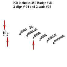 Load image into Gallery viewer, 1968-72 Mercedes W114 250 Trunk Lid 250 Emblem Badge + Seals Clips 114 817 09 15
