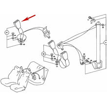 Load image into Gallery viewer, 1983-85 Mercedes 240D 300D 300CD Rear Center Seat Belt &amp; Right Side Belt Buckle
