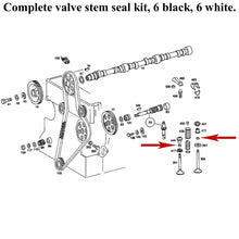 Load image into Gallery viewer, 1960-65 Mercedes 220b 220Sb 220SEb Complete 6 Cyl. Rubber Valve Stem Seal Kit
