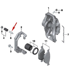 Load image into Gallery viewer, 2009-19 BMW 5 7 X5 X6 Front Brake Caliper Pad Slide Pin 34 11 6 776 934 OE BMW
