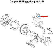 Load image into Gallery viewer, 2003-11 Mercedes CLS E S SL 320 350 430 500 550 Rear Brake Caliper Slide Pin Ate
