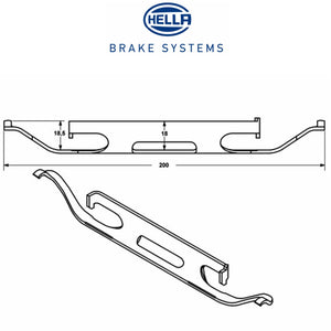 1998-12 Mercedes Front Brake Caliper Pad Return Anti Rattle Spring Hella